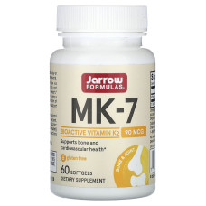 Витамин К2, МК-7 Vitamin K2, Jarrow Formulas, 90 мкг, 60 мягких капсул