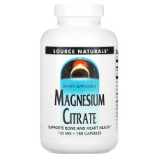 Цитрат магния, Magnesium Citrate, Source Naturals, 133 мг, 180 капсул