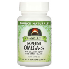 Омега-3 из морских водорослей, Non-Fish Omega-3, Source Naturals, для веганов, 300 мг, 30 капсул