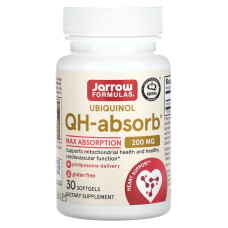Убіхінол, Ubiquinol, QH-Absorb, Jarrow Formulas, 200 мг, 30 капсул