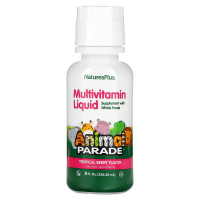 Вітаміни для дітей, Children's Multi-Vitamin, Nature's Plus, Animal Parade, ягідний смак, 236.56 мл.