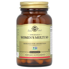 Мультивитамины для женщин старше 50 лет, Women's Multi 50+, Solgar, 1 в день, 60 капсул