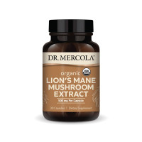 Їжовик гребінчастий, Lion's Mane Mushroom, Dr. Mercola, органік, екстракт, 500 мг, 30 капсул