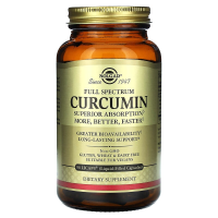Куркумін, Curcumin, Solgar, повний спектр, 90 гелевих капсул