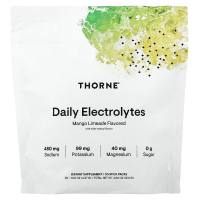 Електроліти, Daily Electrolytes, Thorne, смак манго-лайм, 30 пакетиків-стиків (4,37 г кожен)