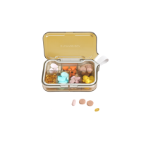 Органайзер для таблеток на 7 отделений, 7 Case Pill Organizer Pill Box & Travel Pill Case, MEMOSAN, желтый