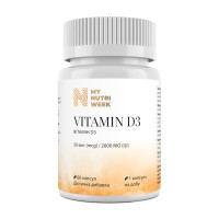 Витамин D3, Vitamin D3, My Nutri Week, 50 мкг (2000 МЕ), 60 капсул