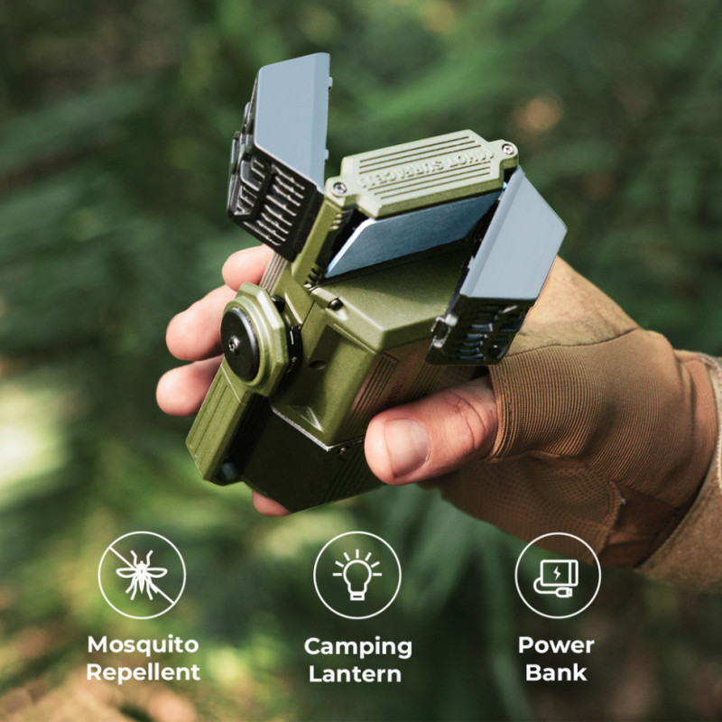 Фумігатор-ліхтар-powerbank кемпінговий Flextail Evo Repel, чорний