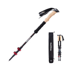 Трекінгові палиці Naturehike NH20DS003, 135 см, чорний/червоний, 2 шт