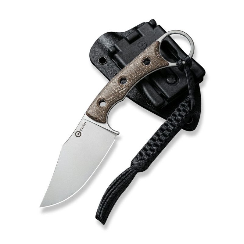Ніж фіксований тактичний Civivi Midwatch, (8.6 см) N690 / Micarta коричневий