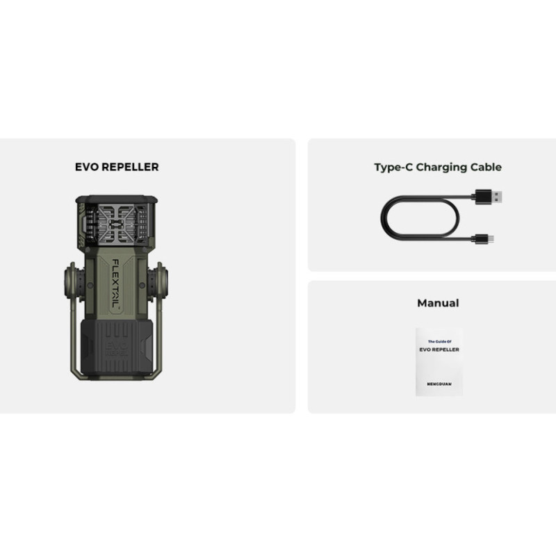 Фумігатор-ліхтар-powerbank кемпінговий Flextail Evo Repel, чорний