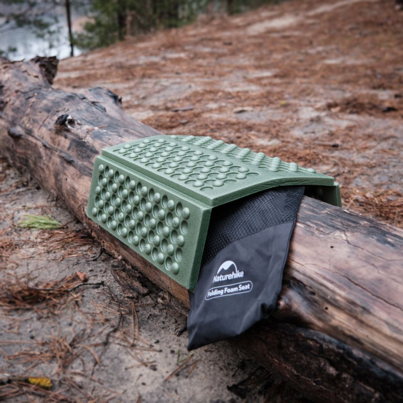 Сидушка туристична складана XPE Naturehike NH20PJ025, 15 мм, темно-зелена з чохлом для походів та кемпінгу