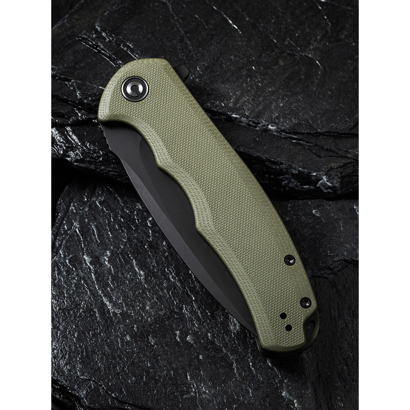 Ніж складаний туристичний Civivi Praxis, (9.5 см) 9Cr18MoV / G10 зелений