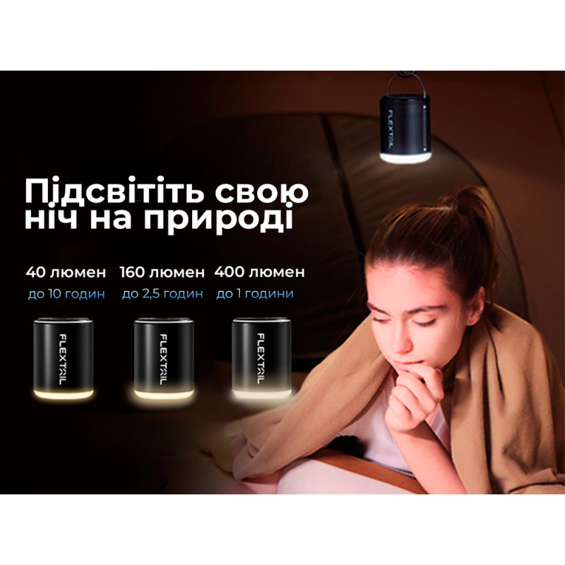 Насос-ліхтар кемпінговий Flextail Tiny Pump 2X, білий