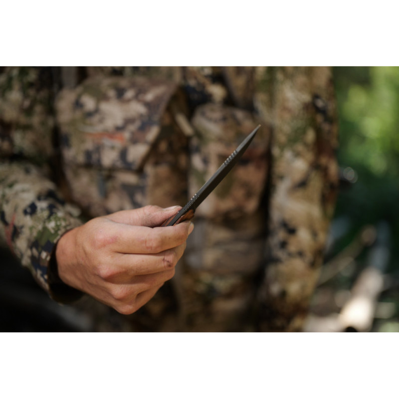Ніж фіксований туристичний Civivi Carveth (9,1 см) AEB-L / Wood дерево з чохлом