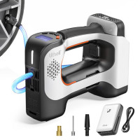 Акумуляторний компресор Litheli з ліхтарем, живлення від павербанку (УМБ Litheli Power Bank 20000 mAh, 45 W, 2А в комплекті)