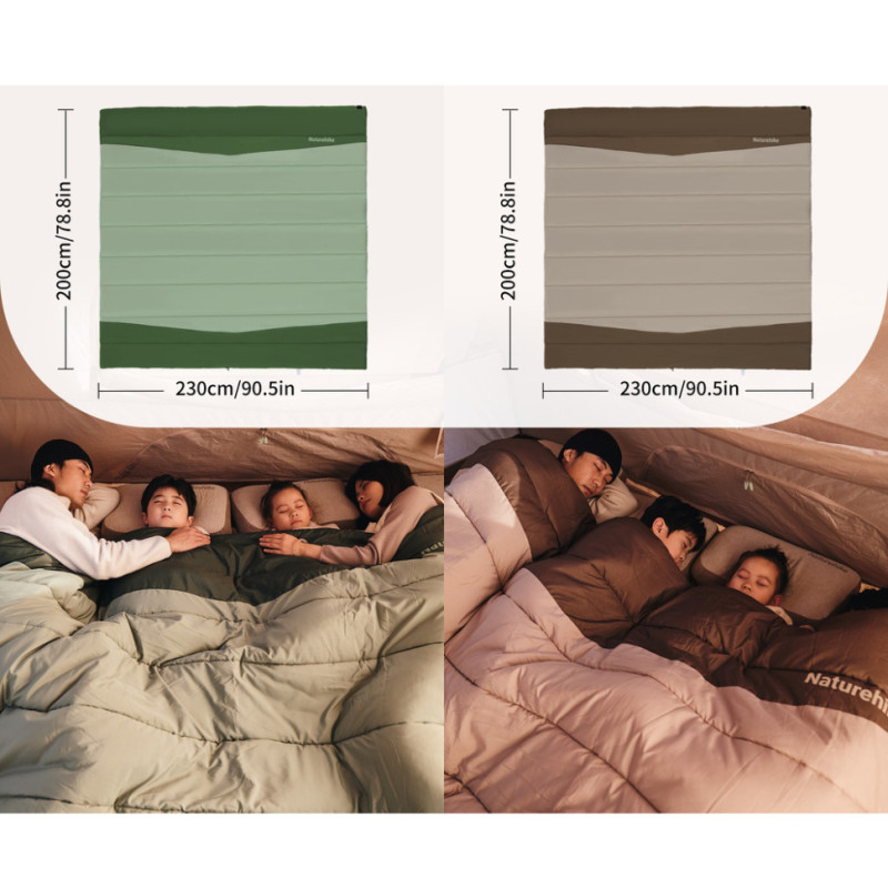 Спальний мішок двомісний Naturehike CNK2300019, коричневий