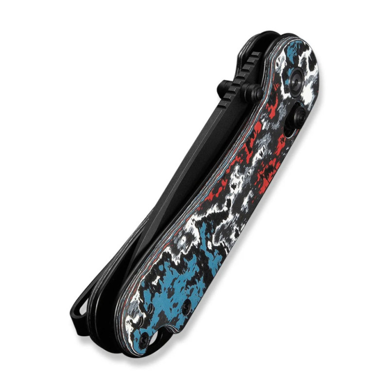 Ніж складаний кишеньковий Civivi Elementum (Crossbar Lock), (7.51 см) CPM S35VN / Nebula FatCarbon Fiber чорний/червоний/синій/білий