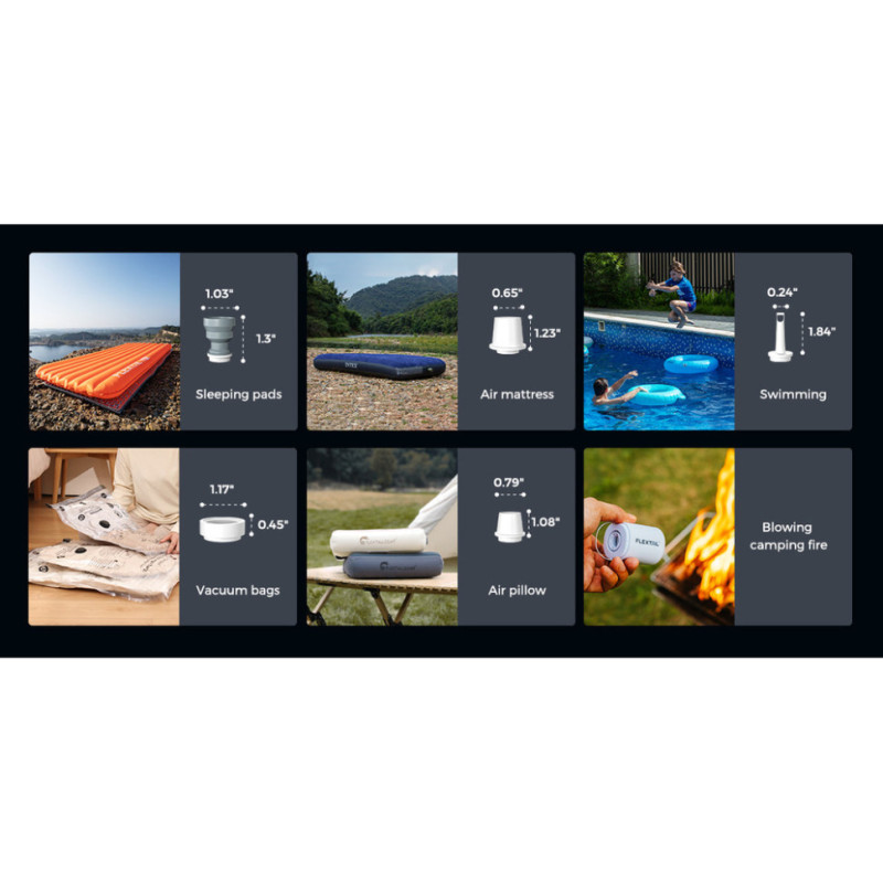 Насос-ліхтар кемпінговий Flextail Tiny Pump 2X, білий