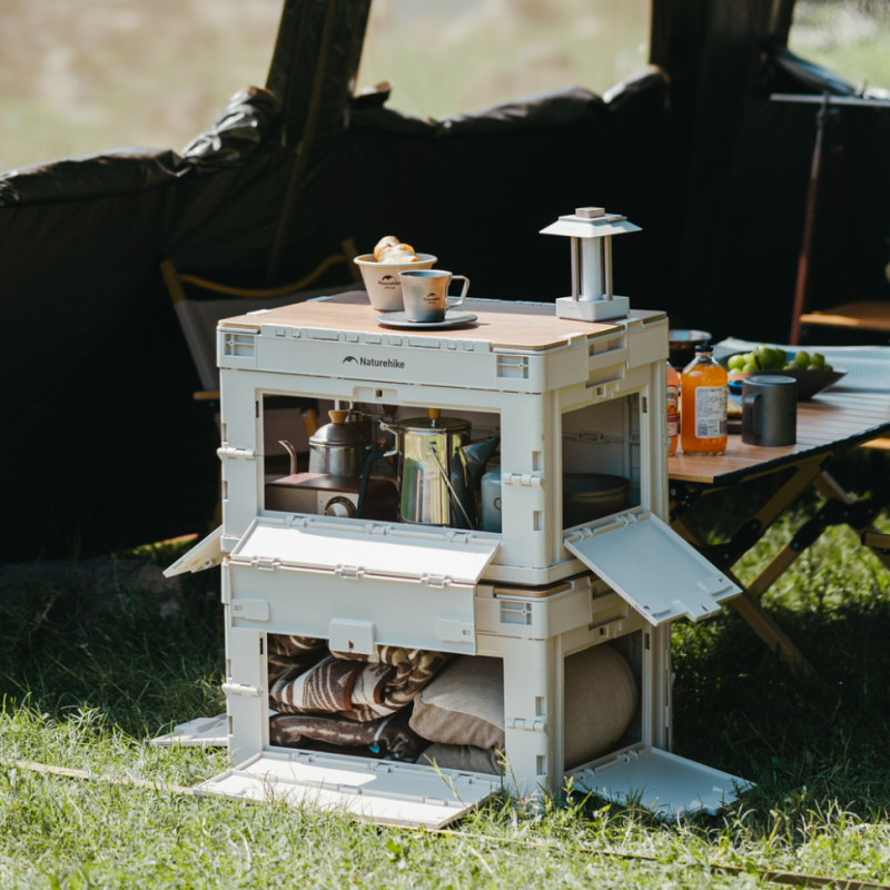 Складаний контейнер Naturehike CNK2450XB020, 52 л, бежево-сірий