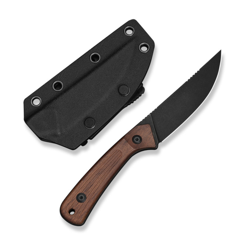 Ніж фіксований туристичний Civivi Carveth (9,1 см) AEB-L / Wood дерево з чохлом