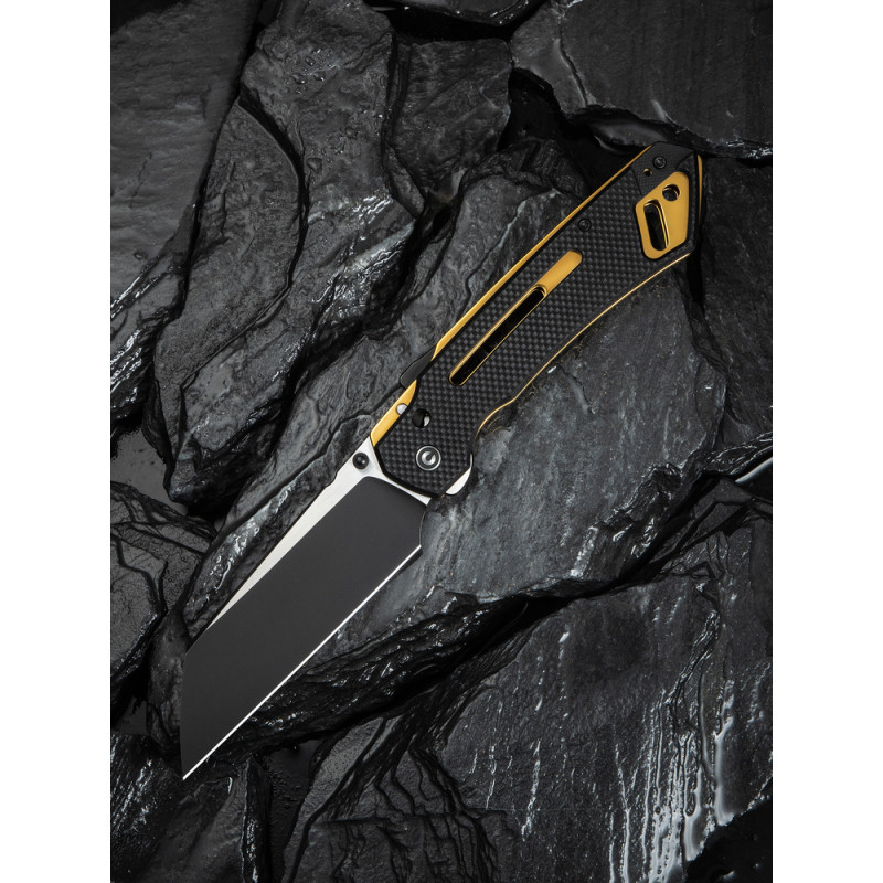Ніж складаний тактичний Civivi Buster FG, (10.7 см) Nitro-V / G10 чорно-золотий
