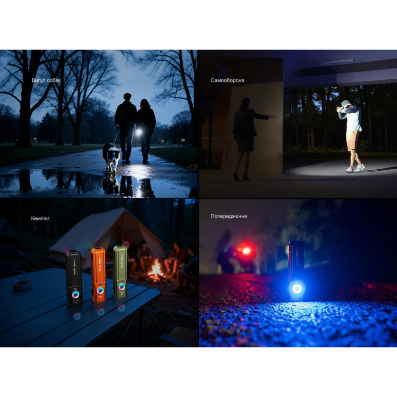 Ліхтар наключний Fenix E06R PRO, зелений