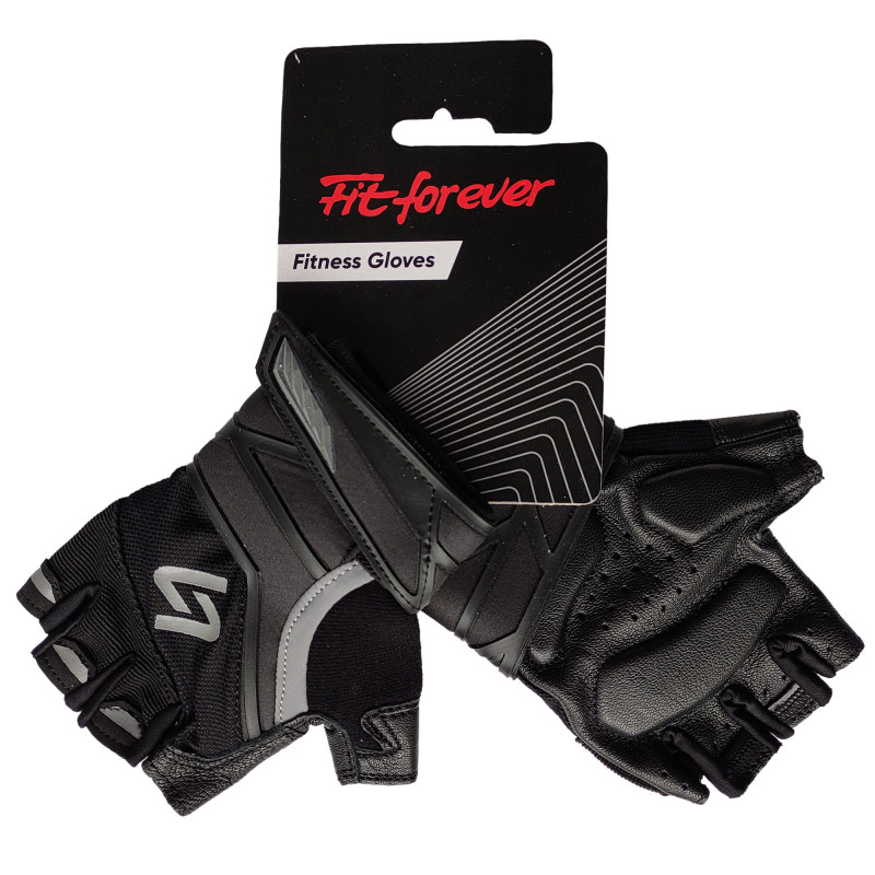 Рукавички для фітнесу Fit forever High End AI-04-1070-D чорний-сірий S