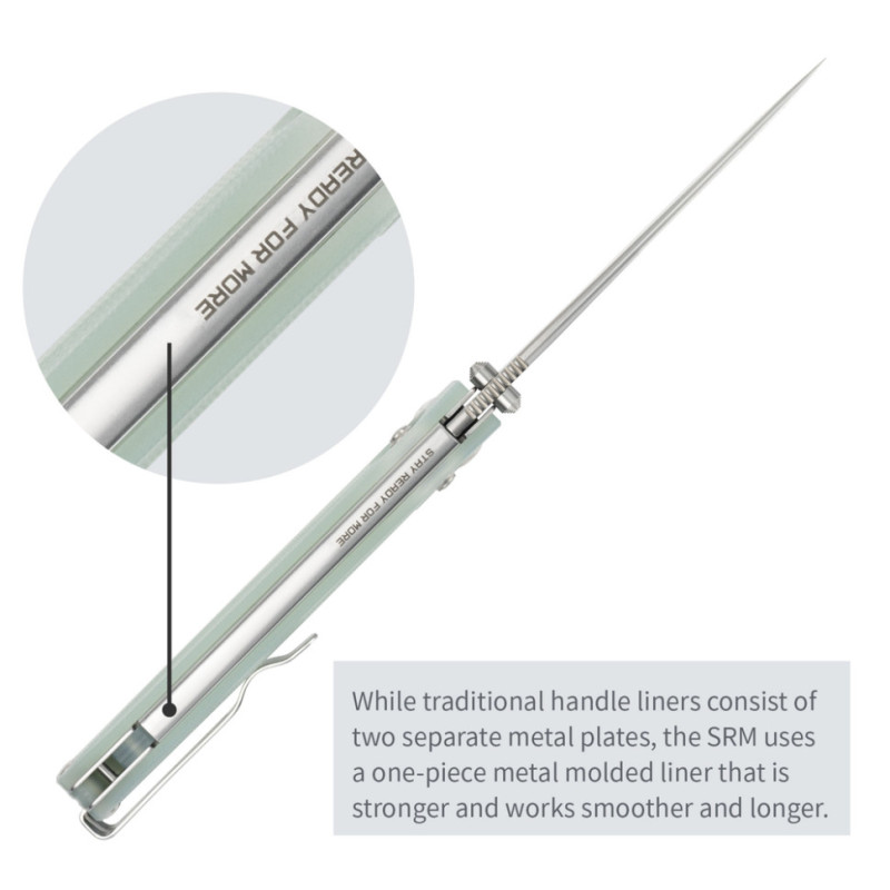 Ніж складаний SRM Terrier 258L-GC, напівпрозорий зелений