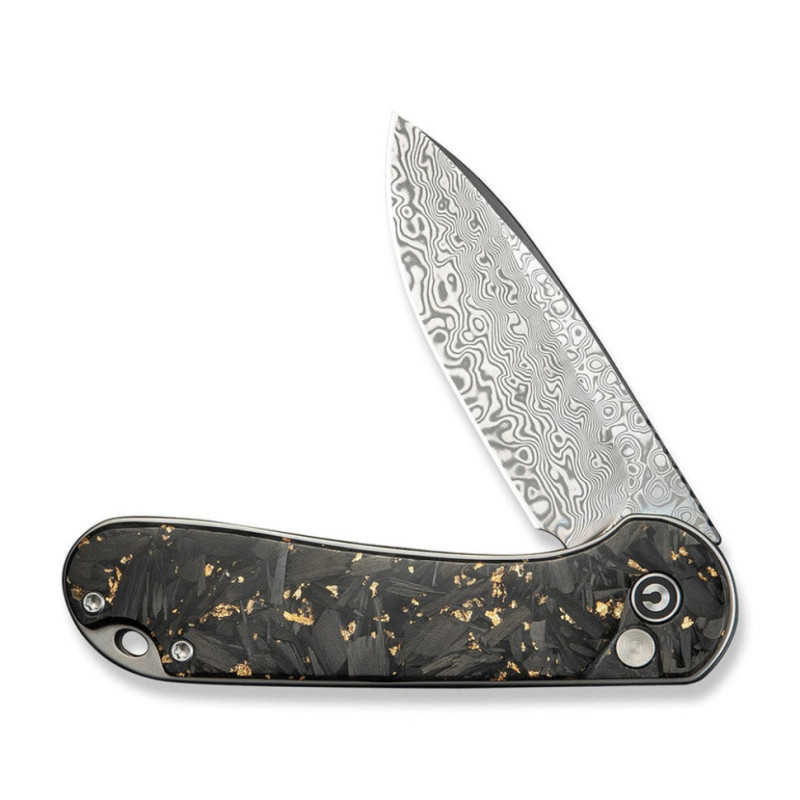 Ніж складаний кишеньковий Civivi Elementum II, (7.5 см) Damascus / Carbon Fiber & Resin