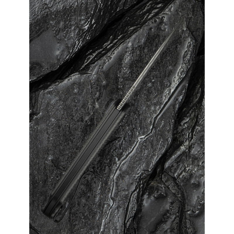 Ніж складаний кишеньковий Civivi Elementum Slip Joint, (7.5 см) Damascus / Carbon Fiber сірий