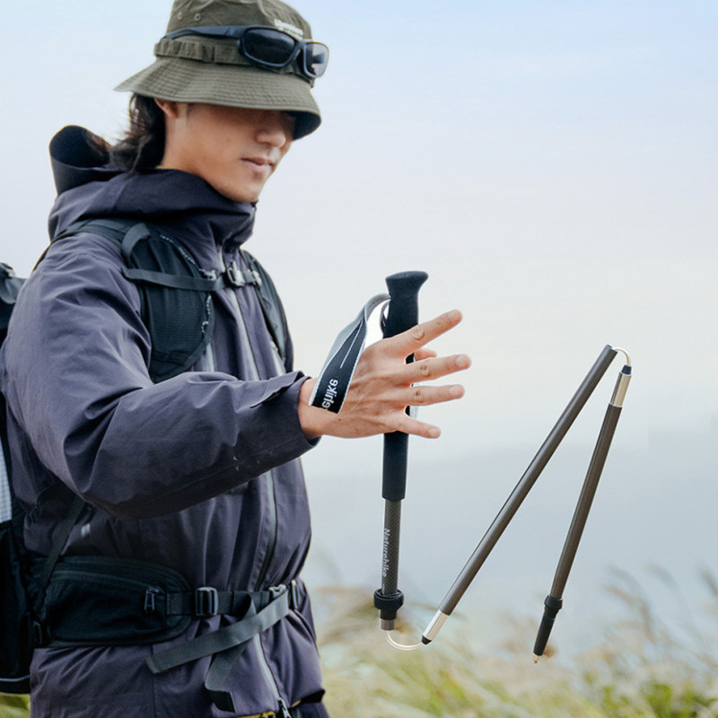 Трекінгова палиця Naturehike CNK2450DS017, 35-110 см, чорна