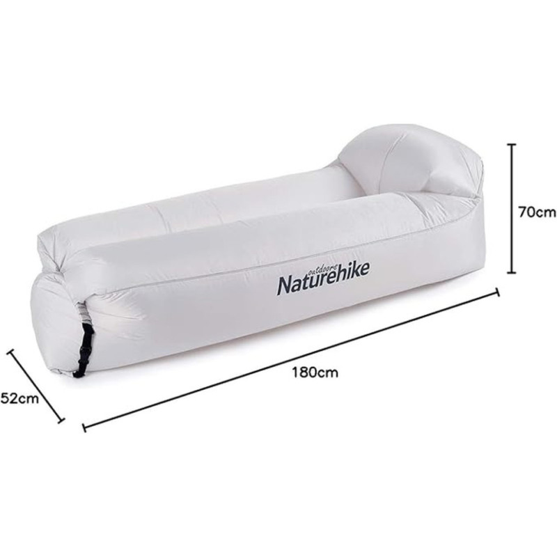 Матрац, ламзак надувний Naturehike NH20FCD06, 180х70х52 см, сірий, має чохол-рюкзак