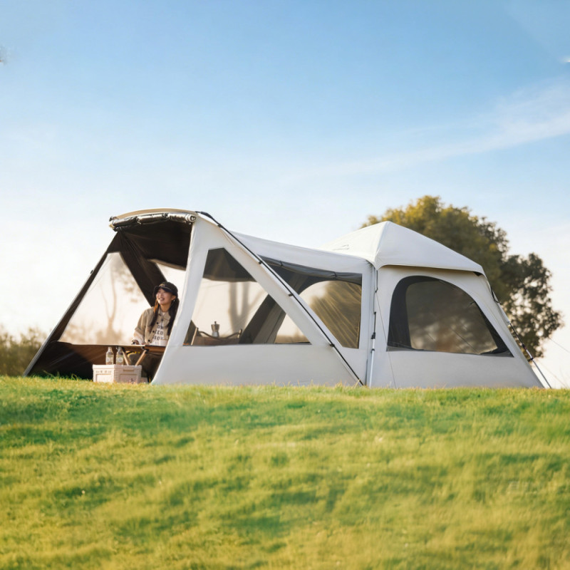 Намет чотиримісний автоматичний з тамбуром Naturehike Ango CNK2650WS019, коричневий