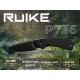 Ніж складаний кишеньковий Ruike P736-AB, (7.5 см) 14C28N / алюміній, чорний