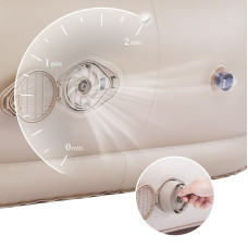 Матрац кемпінговий надувний одномісний Naturehike CNK2300DZ020, 180x90x60 см, бежевий із вбудованим насосом для надування