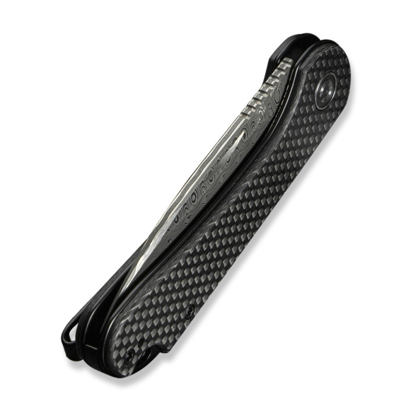 Ніж складаний кишеньковий Civivi Elementum Slip Joint, (7.5 см) Damascus / Carbon Fiber сірий