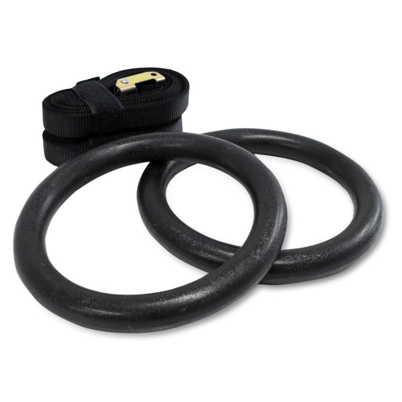 Кільця для кросфіта EasyFit, Діаметр 18 см, ABS-пластик, Чорний