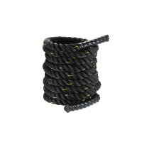 Канат для кроссфіта EasyFit Battle Rope, Довжина 15 м, Вага 13 кг, Поліпропілен (PP), Вініл, Чорний