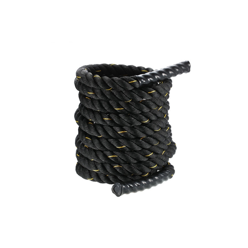 Канат для кроссфіта EasyFit Battle Rope, Довжина 15 м, Вага 13 кг, Поліпропілен (PP), Вініл, Чорний