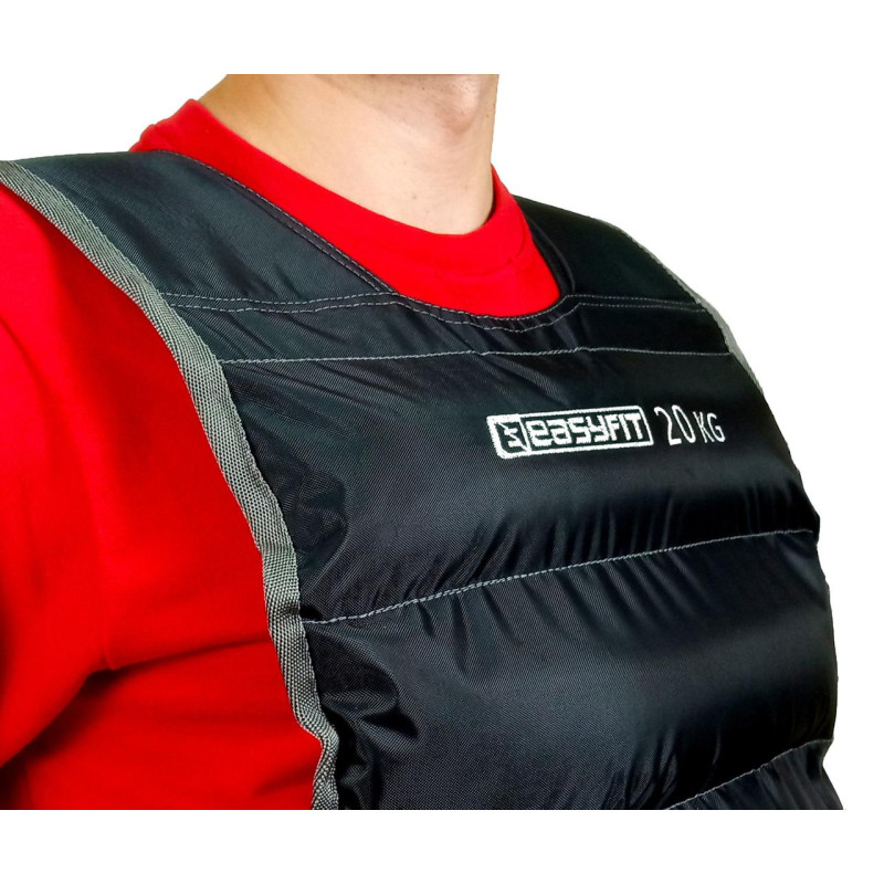 Жилет для обтяження EasyFit, Вага 20 кг, Оксфорд, Пісок, Чорний