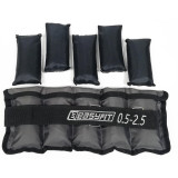 Утяжелители наборные для ног и рук EasyFit Metal с металлом, Сменный вес от 0,5 до 2,5 кг, Оксфорд, Стальная гранула, Серый