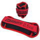 Обтяжувачі для ніг та рук EasyFit MYAKI з металом, Вага 0,5 кг, Довжина 22 см, Неопрен, Сталева гранула, Чорно-червоний