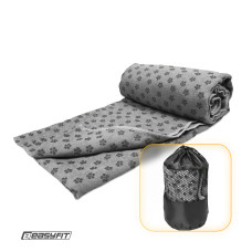 Рушник для йоги EasyFit Yoga Mat Towel з сумкою, Розмір 183х63 см, Мікрофібра, Сірий