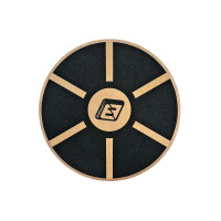 Баланс борд дерев'яний EasyFit (балансувальний диск-тренажер), Діаметр 39,5 см, Висота 5 см, Дерево, Чорно-бежевий