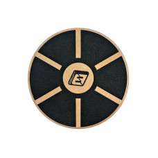 Баланс борд дерев'яний EasyFit (балансувальний диск-тренажер), Діаметр 39,5 см, Висота 5 см, Дерево, Чорно-бежевий