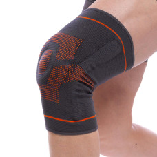 Бандаж наколенник EasyFit фиксатор коленного сустава (1 шт), Размер S-M, Полиэстер, Эластан, Черно-красный
