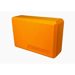 Блок для йоги EasyFit, Длина 23 см, Ширина 15,5 см, Пена EVA, Оранжевый