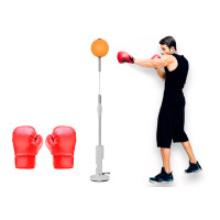 Боксерский набор EasyFit Pro BoxSet с перчатками, Высота 130-150 см, Металлическая стойка, Пластик, Оранжевый