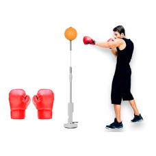 Боксерський набір EasyFit Pro BoxSet з рукавичками, Висота 130-150 см, Металева стійка, Пластик, Помаранчевий